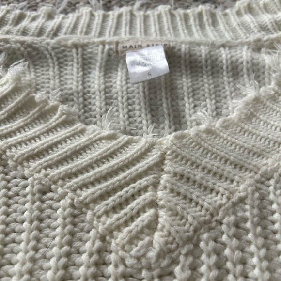 SMALL White Mainstrip Knit Sweater - Picture 4 of 6
